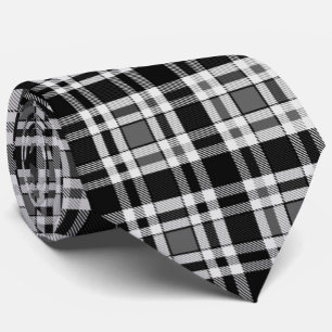 Graue Schwarz-weiße Flannel Kariertes Tartan Desig Krawatte