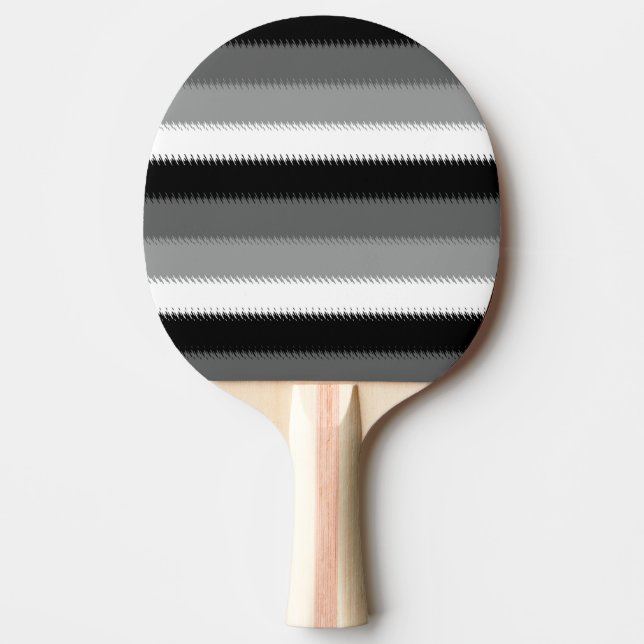 Graue Schwarz-weiße Streifen Tischtennis Schläger (Vorderseite)