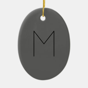 Graue schwarze kühne Monogramm-Initialen modern Keramik Ornament