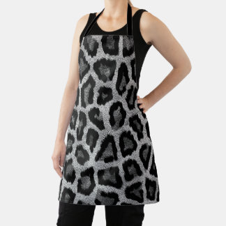 Graue schwarze Leopardenfarbe Schürze