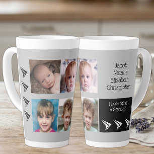Graue schwarze Liebe als Großmutter mit Fotos Milchtasse