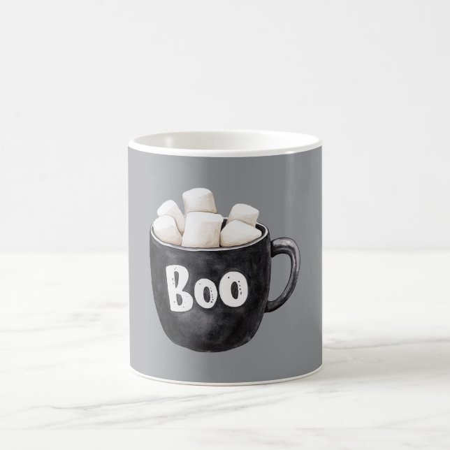 Graue schwarze Marshmallows Boo Verwandlungstasse (Mittel)