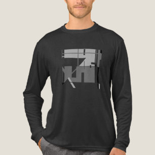 Graue schwarze MCM-inspirierte geometrische Kunst Tri-Blend Shirt