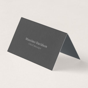 Graue schwarze Serifenschriftart Matt Minimalist P Visitenkarten