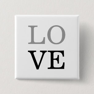 Graue schwarze Skript-Liebeshochzeit Button