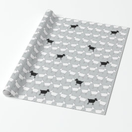 Graue Schwarzweiss-Verpackung der Vieh-Schafe Geschenkpapier