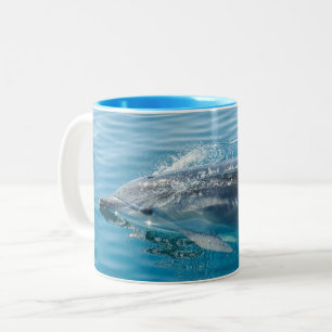 Graue Schwarzweißdolphin-Tasse Zweifarbige Tasse