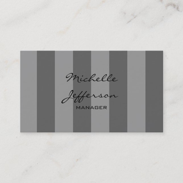 Graue Shades Stripes-Mustermanager-Visitenkarte Visitenkarte (Vorderseite)