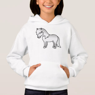Graue Shetlandpony-Süße-Cartoon-Illustration Hoodie