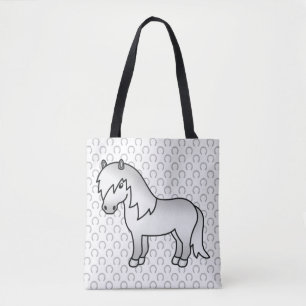Graue Shetlandpony-Süße-Cartoon-Illustration Tasche