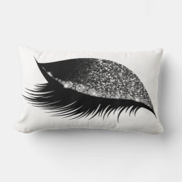 Graue Silber Glitzer Sleep Makeup Augenlider recht Lendenkissen