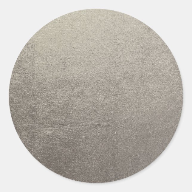 Graue Silber-Imitate Foto Texture Foil Blank Runder Aufkleber (Vorderseite)