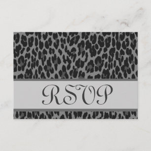 Graue Silber-Leopard-UAWG RSVP Karte