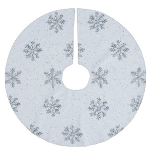 Graue silberne Schneeflocken Weihnachten Polyester Weihnachtsbaumdecke