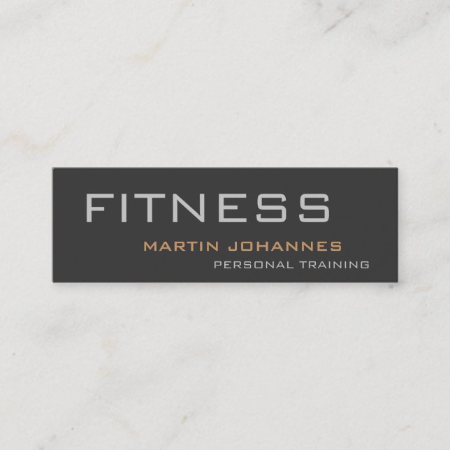 Graue Slim Einzigartige Personal Trainer Business  Mini Visitenkarte (Vorderseite)