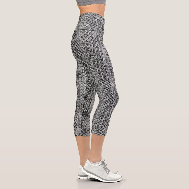 Graue Snakeskin Capri Leggings (Rechts)