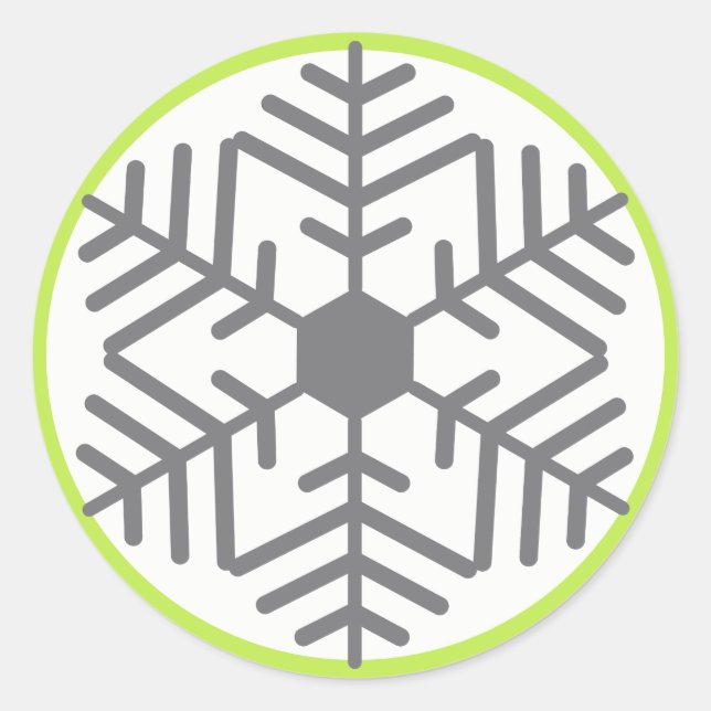 Graue Snowflake Holiday Sticker (Vorderseite)