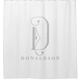 Graue Sophisikation mit elegantem Monogramm D Cust Duschvorhang