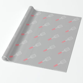 Graue Spatula Utensils Geschenkpapier