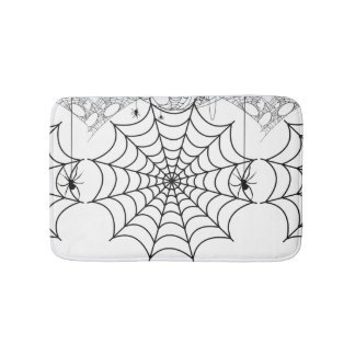 graue Spider WebHalloween Badematte