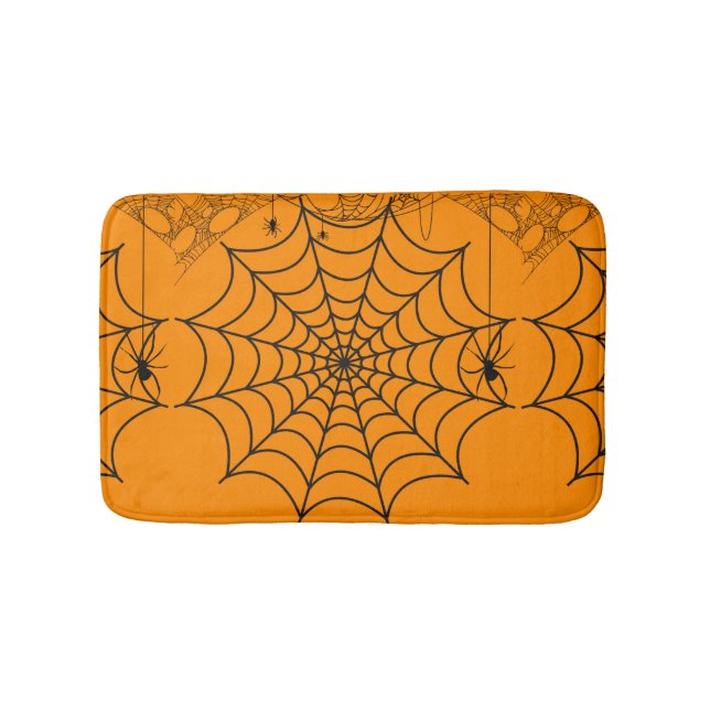 graue Spider WebHalloween Badematte (Vorderseite)