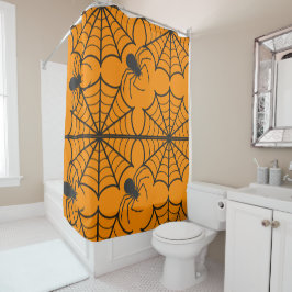 graue Spider WebHalloween Duschvorhang