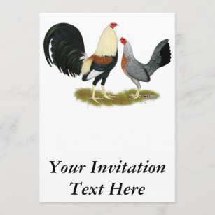 Graue Spiel-Geflügel-Paare Einladung