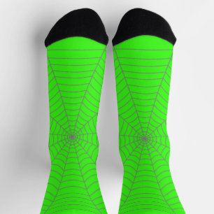 Graue Spinnennetze hellgrün Halloween Socken