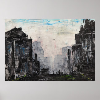 Graue Stadt Abstract Print, Value Poster Papier