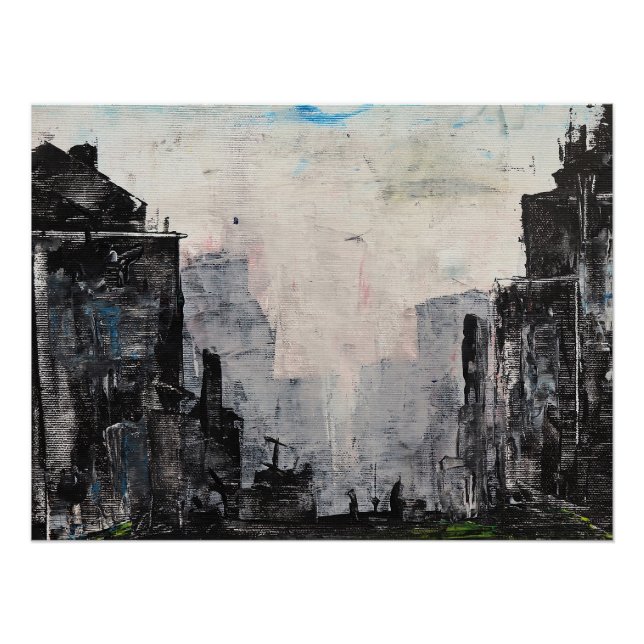 Graue Stadt Abstract Print, Value Poster Papier  (Vorderseite)