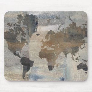 Graue Steinkarte der Welt Mousepad