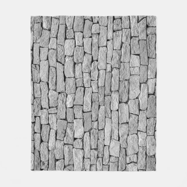 Graue Steinmauer, abstrakter Hintergrund. Fleecedecke (Vorderseite)