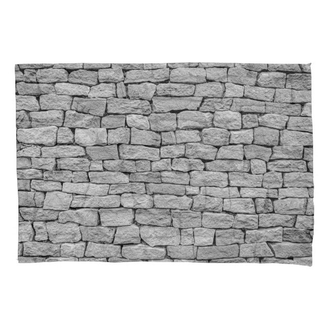 Graue Steinmauer, abstrakter Hintergrund. Kissenbezug (Vorderseite)