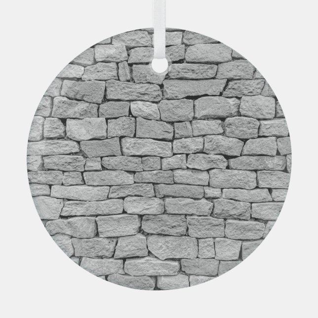 Graue Steinmauer, abstrakter Hintergrund. Ornament Aus Glas (Vorderseite)