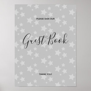 Graue Sterne Modernes Design Buch Schilder Plakat