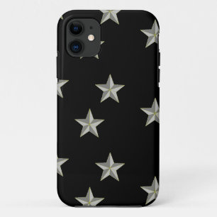 Graue Sternmuster auf schwarz Case-Mate iPhone Hülle