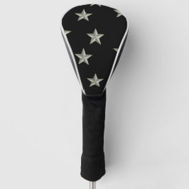 Graue Sternmuster auf schwarz Golf Headcover