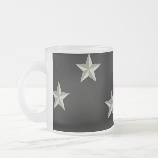 Graue Sternmuster auf schwarz Mattglastasse (Links)