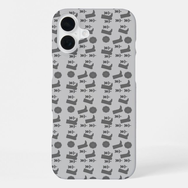 graue Stiefel iPhone 16 Plus Hülle (Rückseite)