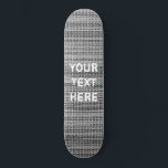 Graue Stoffbesetzung Skateboard Entwurf des Textna<br><div class="desc">Skateboard mit grauem Stoff - Text hinzufügen - Anpassbar</div>