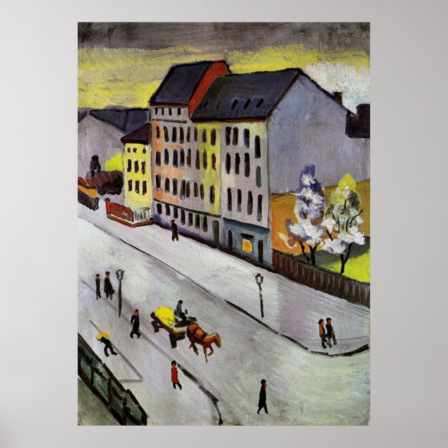 Graue Straße mit August Macke Poster (Vorne)