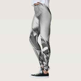 Graue Streifen auf einem schwarzen, tropfenden Bil Leggings