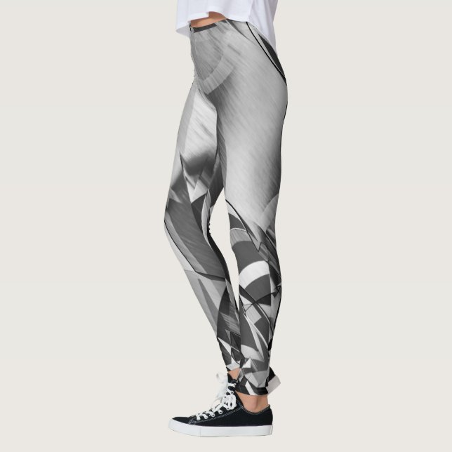 Graue Streifen auf einem schwarzen, tropfenden Bil Leggings (Links)