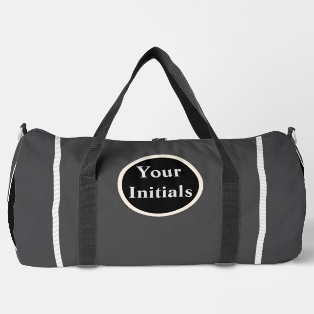 Graue Streifen personalisieren Duffle Bag (Vorderseite)