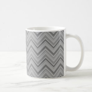 Graue Streifen Zackenzag-Muster Kaffeetasse