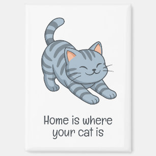 Graue Streifenkatze mit individuellem Text Magnet