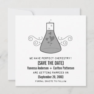 Graue süße Chemie Save-the-Date-Einladung Einladung