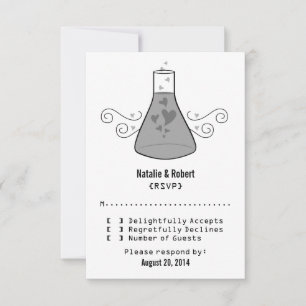 Graue Sweet Chemistry Response Card RSVP Karte
