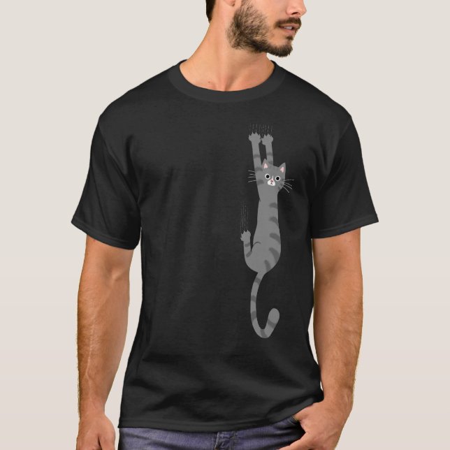 Graue Tabby-Katze | Funny Gray Striped Cat T-Shirt (Vorderseite)