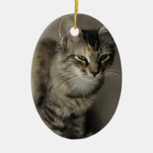Graue Tabby-Malerei Keramikornament